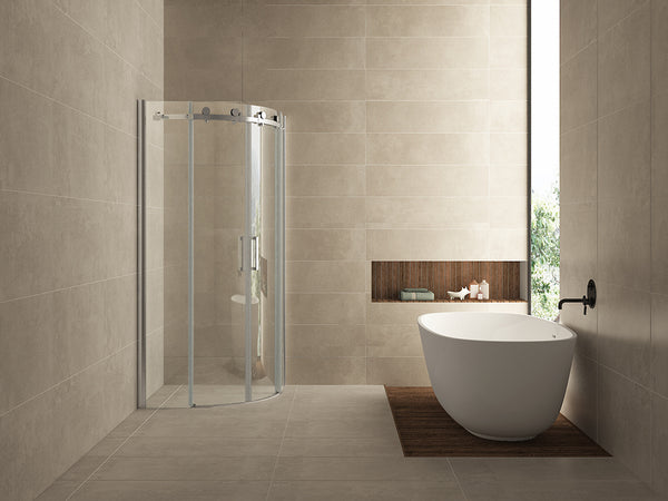 Entra quadrant shower enclosure | 2 sliding doors | 90x90x200cm | 8mm nano clear glass/chrome