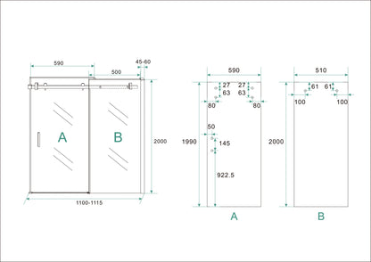 Wiesbaden schuifbare nisdeur 110x200 cm - WDtegels