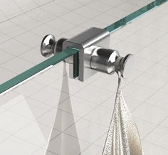 Wiesbaden double glass hook for shower cubicle chrome