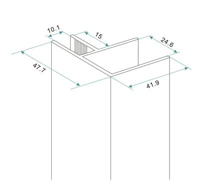 Wiesbaden hoekprofiel tbv nisdeur+profiel met zijwand 10mm - WDtegels