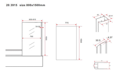 Wiesbaden vaste badwand | 80x150cm - WDtegels