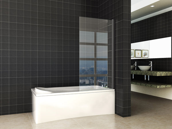 Orbit draaibare badwand | 80x150cm | 6 mm nano helder glas | mat zwart