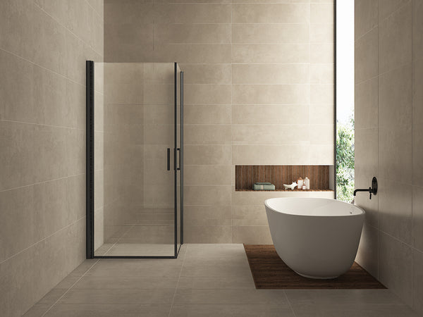 Salone Shower Cabin | 2 pivot doors | 90x90x200cm | 8mm nano clear glass/matte black