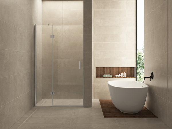 Vaz nisdeur met vast deel | 110x200x0.8cm | Nano helder glas/chroom