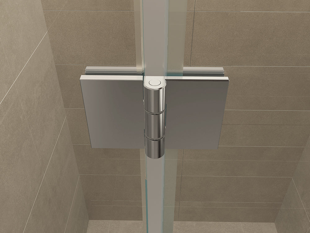 Vaz nisdeur met vast deel 1400 x 2000 x 8 mm nano helder glas/chroom - WDtegels