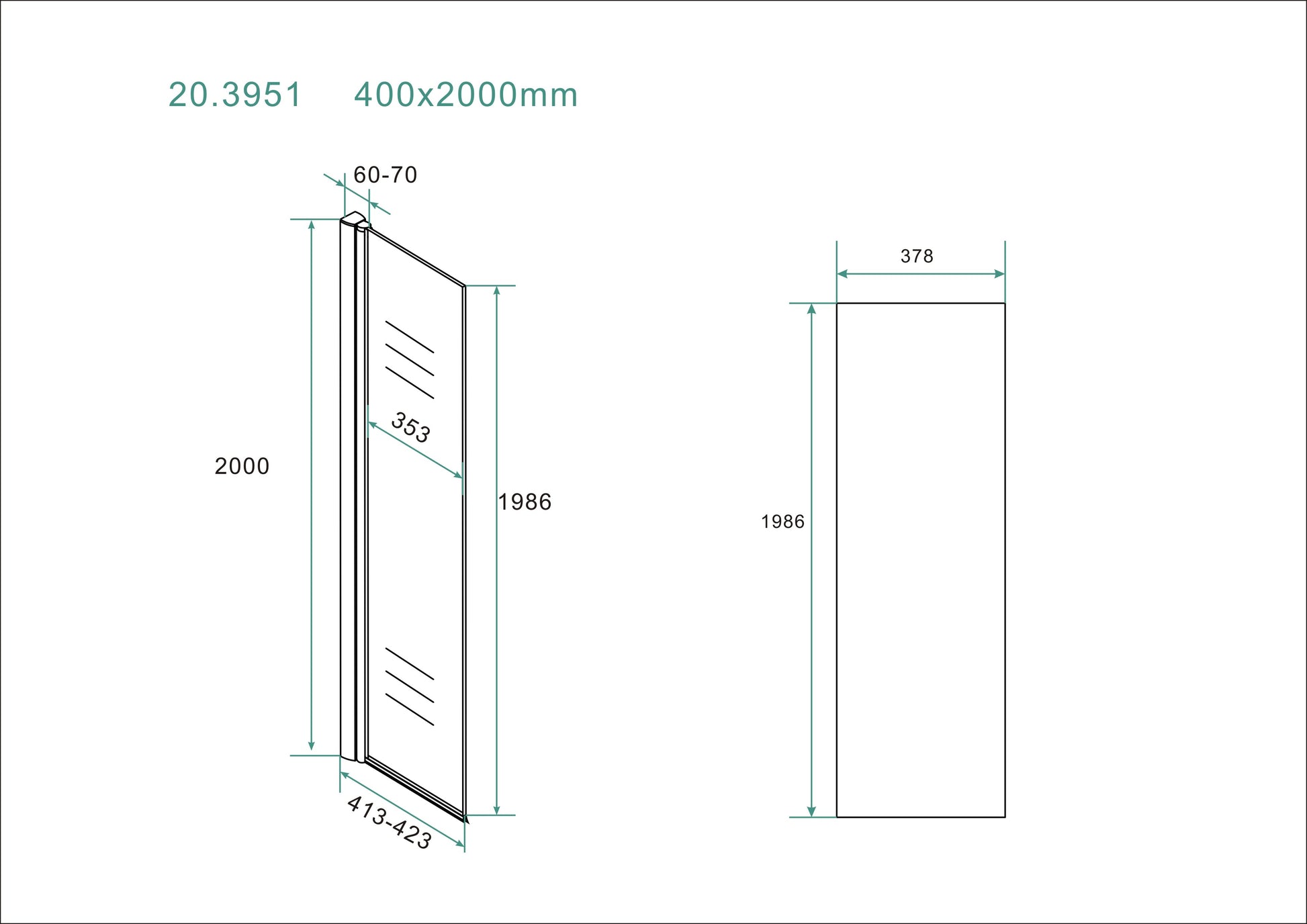 Comfort scharnierende zijwand 40 cm 10 mm Nano 8719323032965