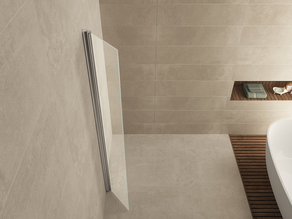 Comfort zijwand draaibaar met muurprofiel 400 x 2000 x 10 mm nano helder glas/chroom - WDtegels