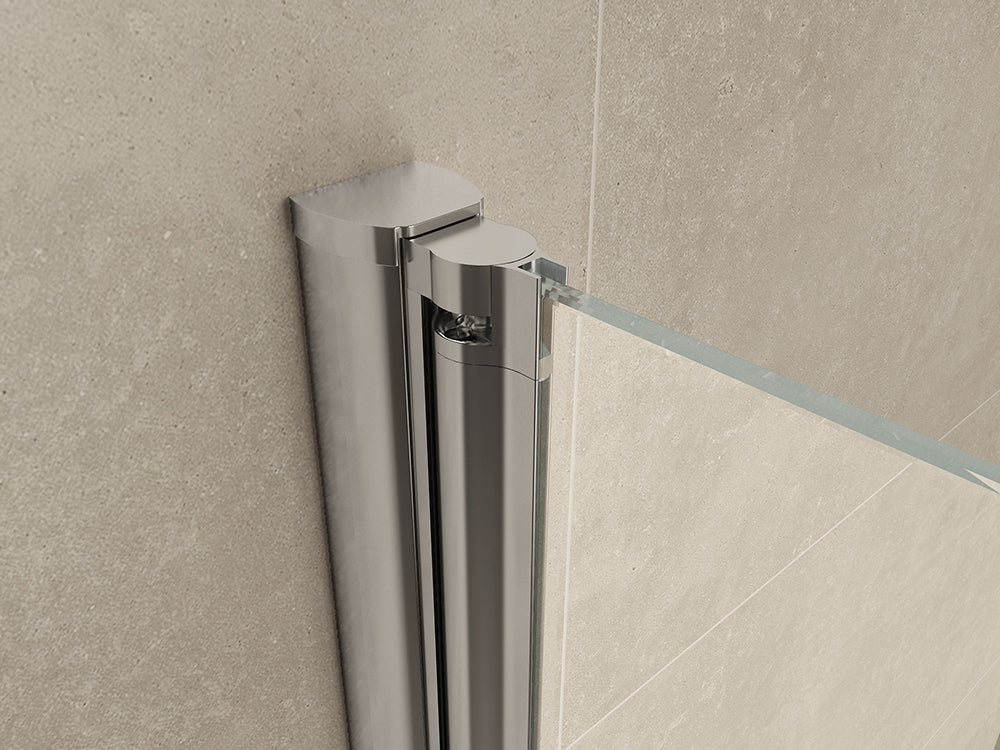 Comfort zijwand draaibaar met muurprofiel 400 x 2000 x 10 mm nano helder glas/chroom - WDtegels