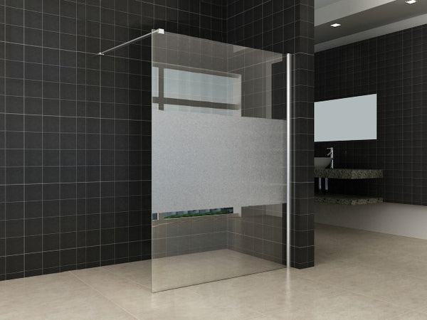 Wiesbaden Comfort inloopdouche 140x200 cm - 8mm NANO gedeeltelijk matglas