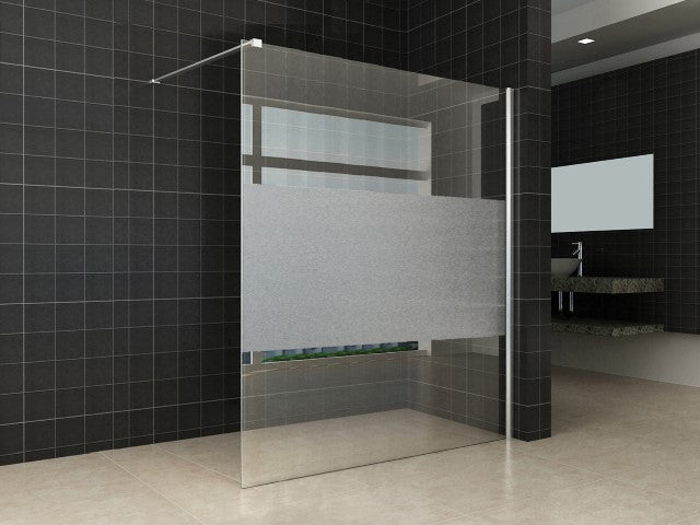 Wiesbaden Comfort inloopdouche 160x200 cm- 8mm NANO gedeeltelijk matglas - WDtegels