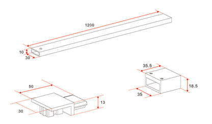 Maaz stabilisatiestang 120 cm mat zwart