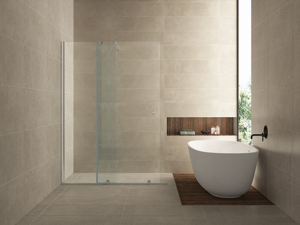 Rolso extension walk-in shower 1000 x 2000 x 10 mm clear glass/chrome