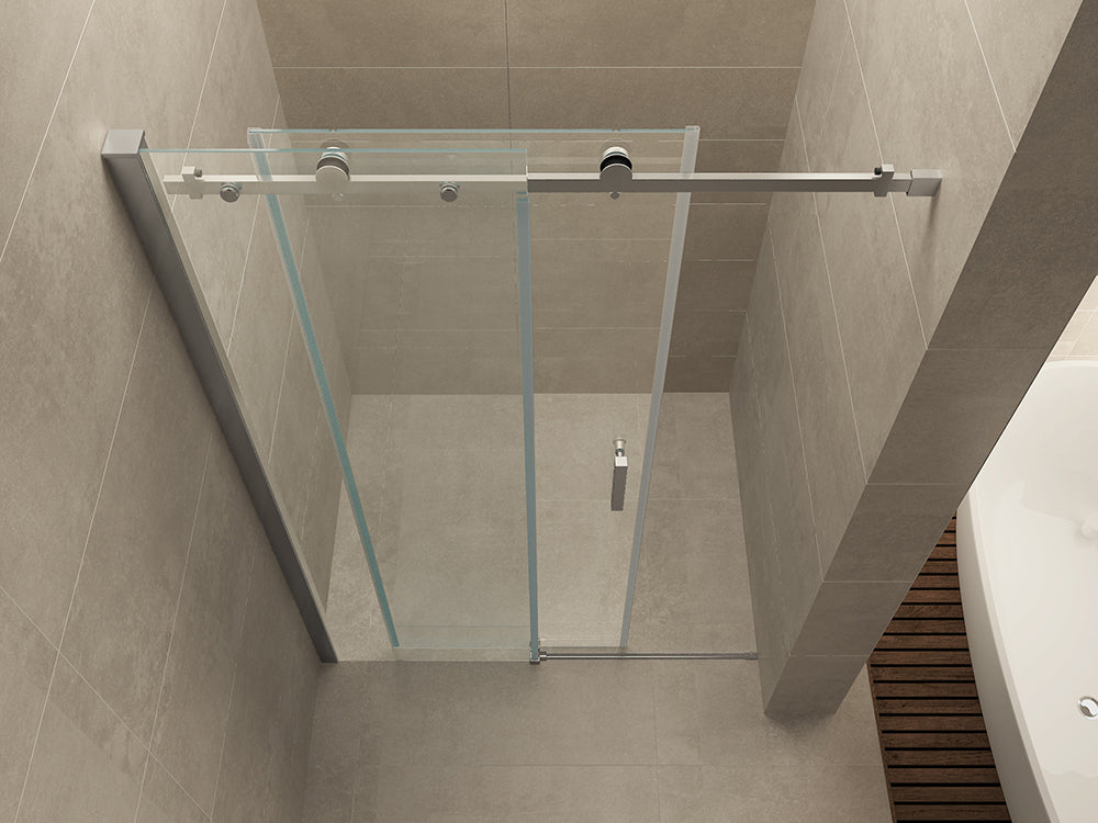 Slide nis schuifdeur 1600 x 2000 x 8 mm nano helder glas/chroom - WDtegels