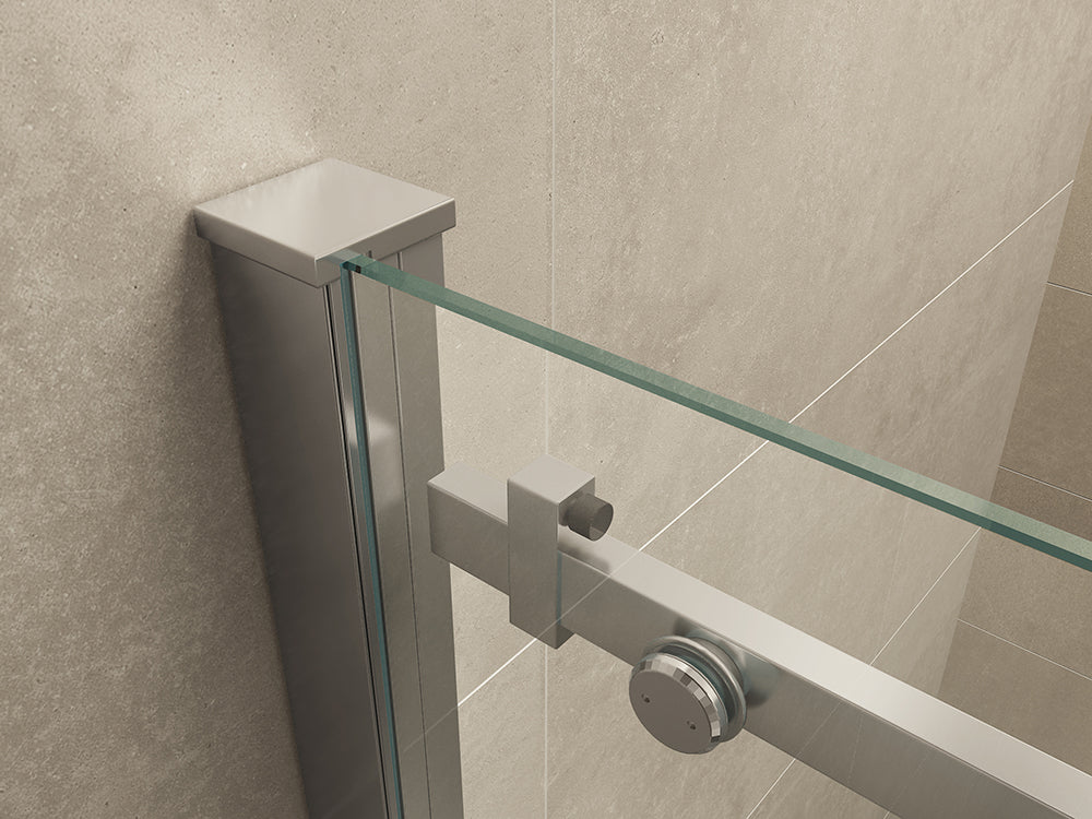 Slide nis schuifdeur 1600 x 2000 x 8 mm nano helder glas/chroom - WDtegels
