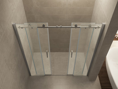 Slide nis schuifdeur dubbel 1800 x 2000 x 8 mm nano helder glas/chroom - WDtegels