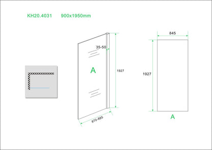 Eco zijwand 90 cm voor nisdeur 6 mm 8718858079926
