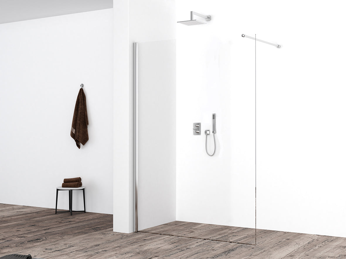 Eco inloopdouche 120x220cm 8mm Nano helder glas Chroom