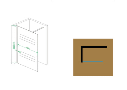 Wiesbaden Comfort walk-in shower 120x200 cm - 10mm NANO partially frosted glass