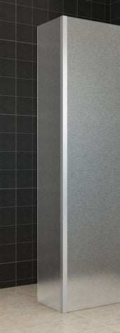 Zijpaneel 35 x 200 cm met hoekprofiel voor inloopdouche chroom met 10 mm NANO geheel matglas - WDtegels