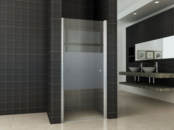 Wiesbaden nisdeur -L- met profiel 90x202 cm 8 mm NANO ged.matglas