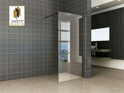 Wiesbaden Graffic inloopdouche met zwart profiel 90x200 cm - 10mm NANO veiligheidsglas - WDtegels
