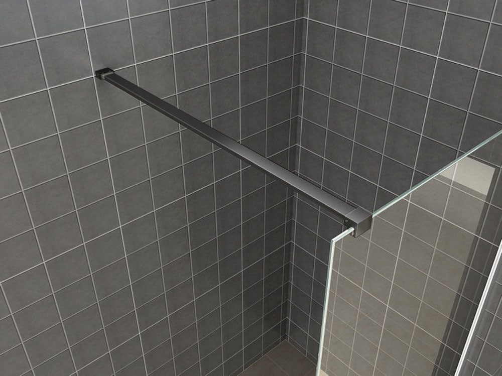 Wiesbaden Graffic inloopdouche met zwart profiel 100x200 cm - 10mm NANO veiligheidsglas - WDtegels
