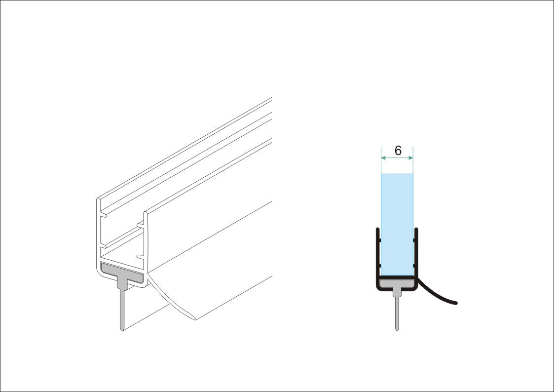 Rubberen waterkering 200 x 0,6 cm transparant - WDtegels