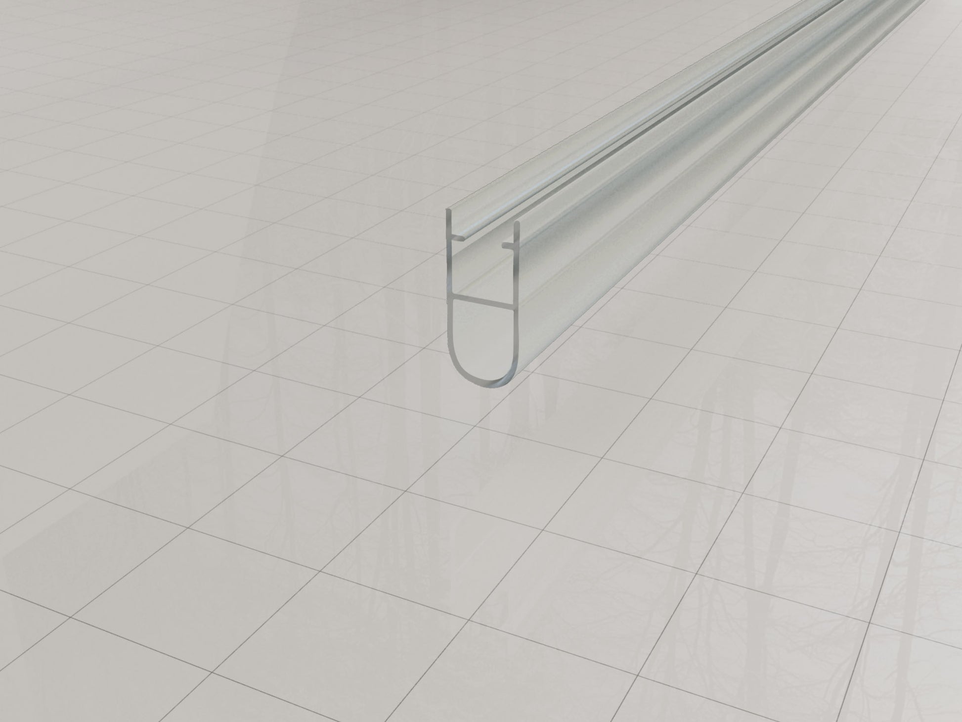 Type 1 rubberen waterkering 200 x 0,5 cm transparant - WDtegels