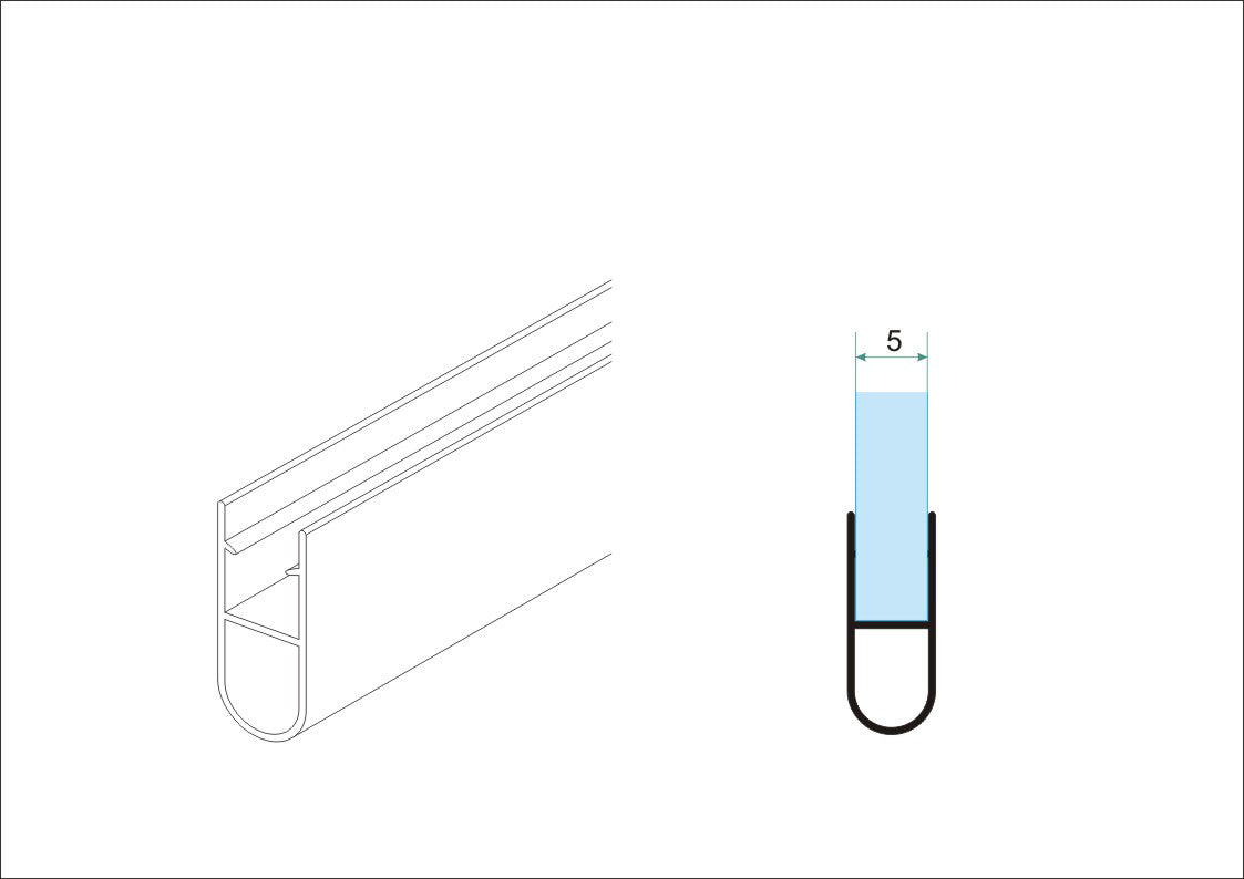 Type 1 rubberen waterkering 200 x 0,5 cm transparant - WDtegels