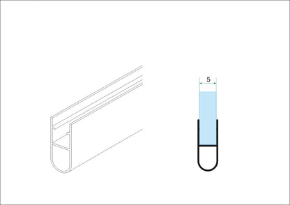 Type 1 rubberen waterkering 200 x 0,5 cm transparant - WDtegels