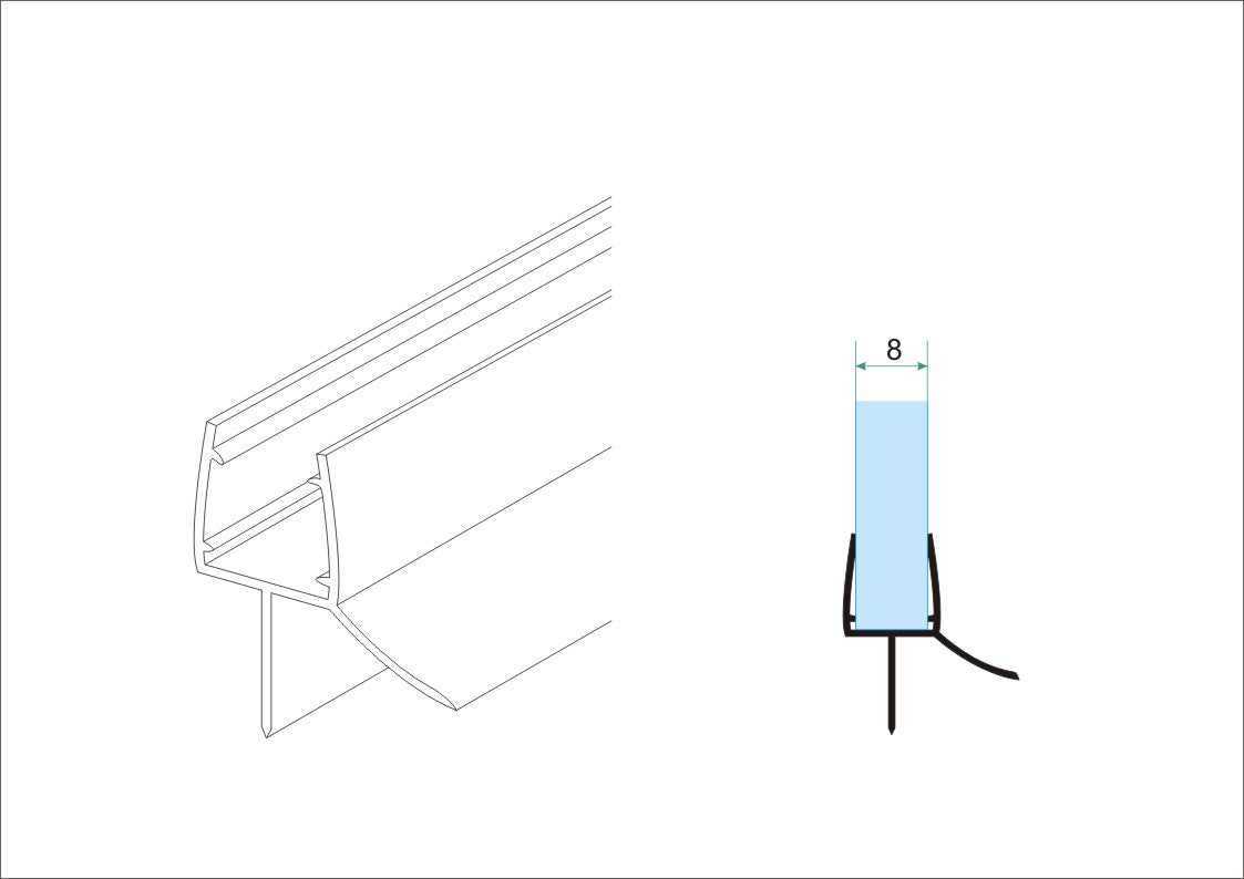 Rubberen waterkering 200 x 0,8 cm transparant - WDtegels
