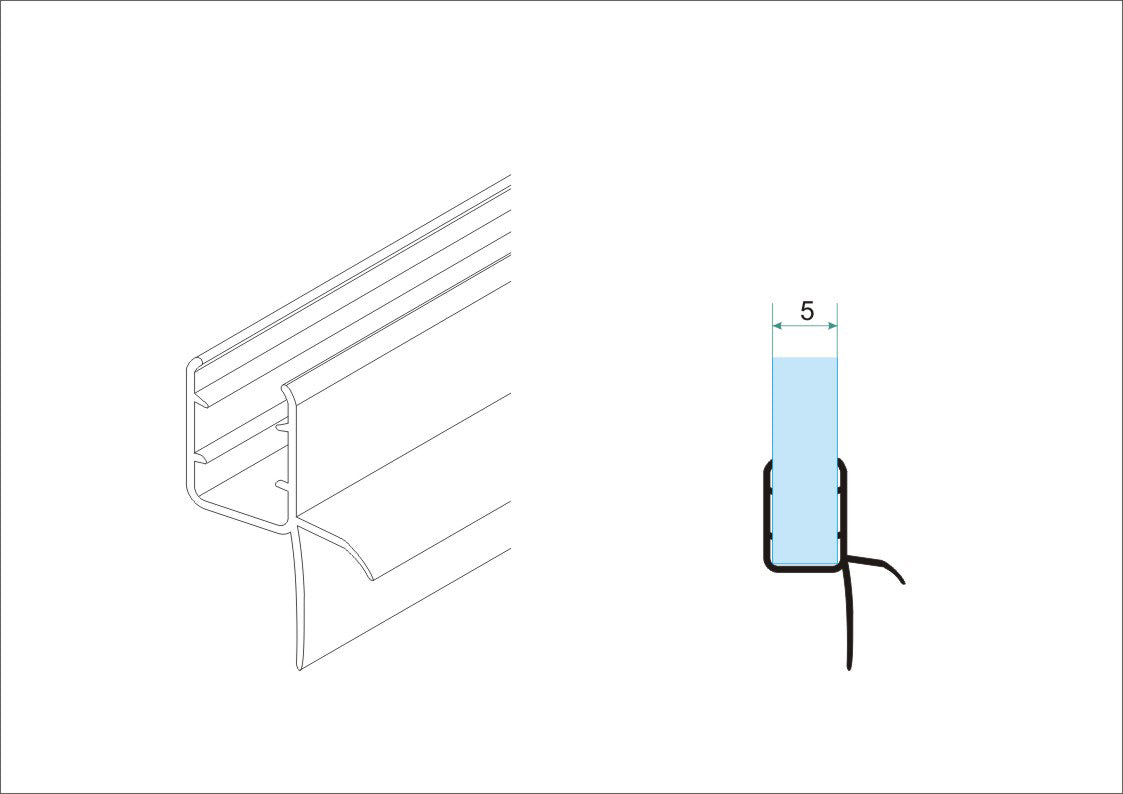 Type 2 rubberen waterkering 200 x 0,5 cm transparant - WDtegels