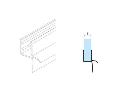 Type 2 rubberen waterkering 200 x 0,5 cm transparant - WDtegels