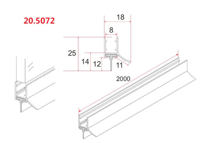 Rubberen waterkering 200 x 0,8 cm zwart - WDtegels