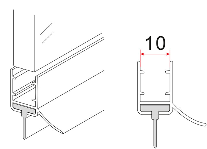 Rubberen waterkering 200 x 1 cm zwart - WDtegels