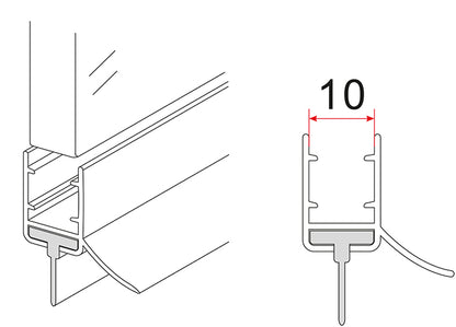 Rubberen waterkering 200 x 1 cm zwart - WDtegels