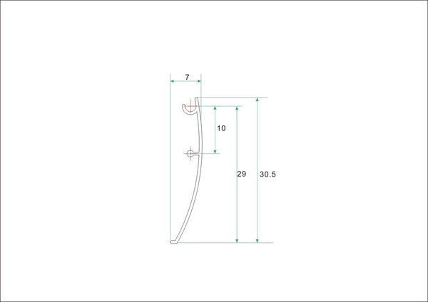 Aluminium afdekstrip voor wandprofiel Eco | 200cm