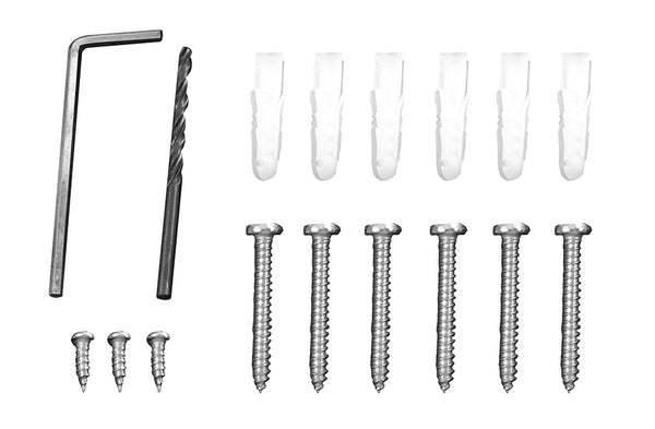 screw set + allen key and drill bit