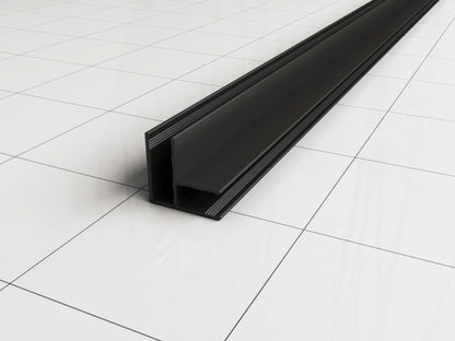 Wiesbaden hoekprofiel tbv glaswand 1cm 200cm matzwart - WDtegels