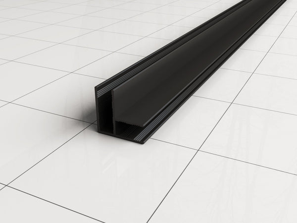 Wiesbaden hoekprofiel tbv glaswand 1x200cm matzwart