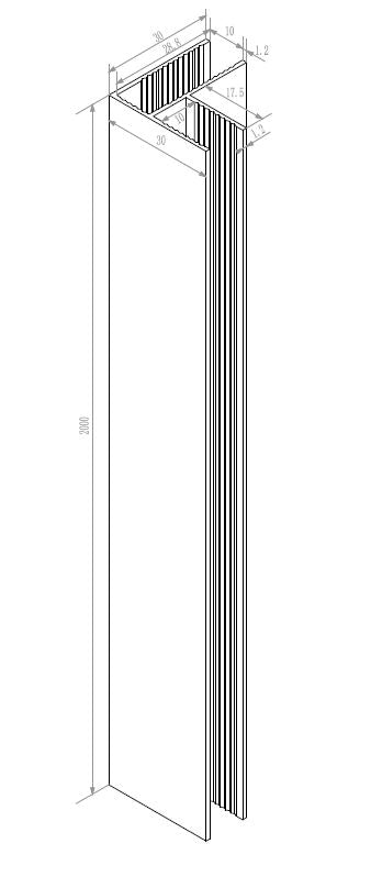 Wiesbaden hoekprofiel tbv glaswand 1cm 200cm matzwart - WDtegels