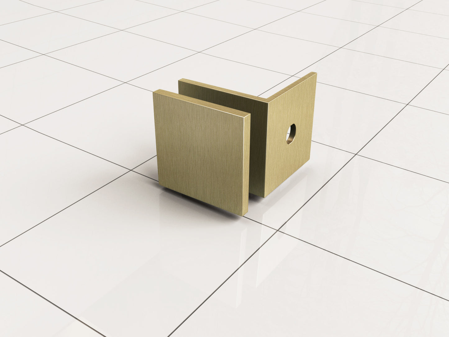 Less glaskoppelingset voor profielloze inloopdouche 2 stuks geborsteld messing - WDtegels