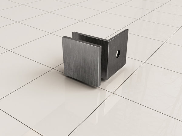 Juego de acoplamiento de cristal sin perfil para ducha a ras de suelo, 2 piezas, color bronce