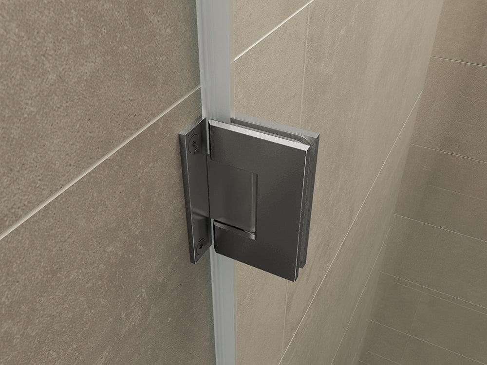 Less scharnierset met greep voor profielloze nisdeur Gunmetal - detailfoto