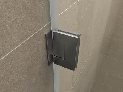 Less scharnierset met greep voor profielloze nisdeur Gunmetal - detailfoto
