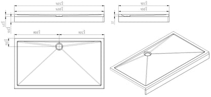 Wiesbaden Douchebak acryl 160x90x4 wit - WDtegels