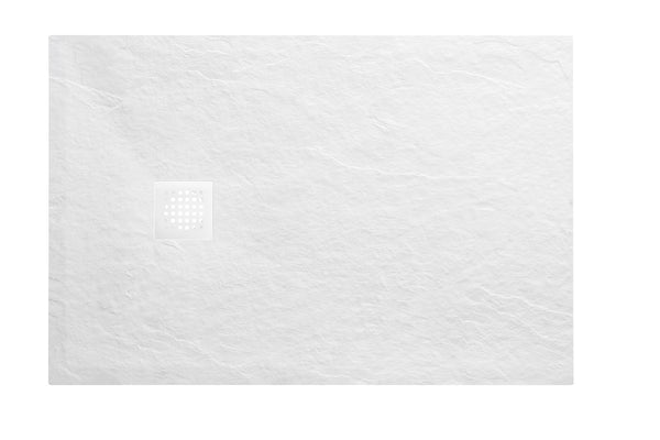 Stonea douchebak antislip composiet | 90x140x3cm | Inkortbaar | Mat wit