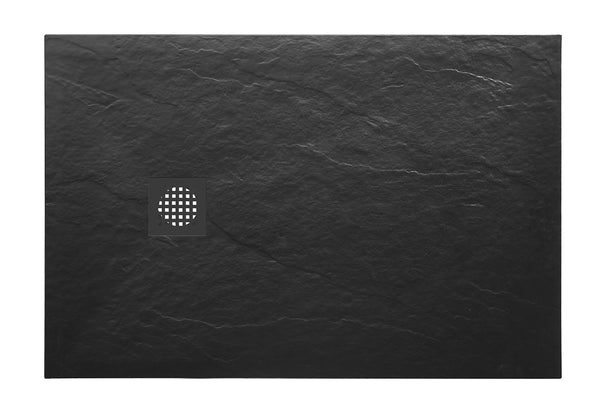Stonea douchebak antislip composiet | 80x90x3cm | Inkortbaar| Mat zwart