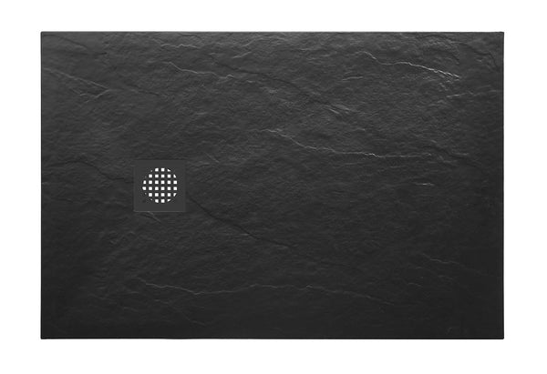 Stonea douchebak antislip composiet | 80x120x3cm | Inkortbaar| Mat zwart