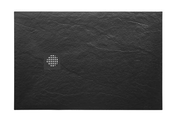 Stonea douchebak antislip composiet | 80x140x3cm | Inkortbaar| Mat zwart